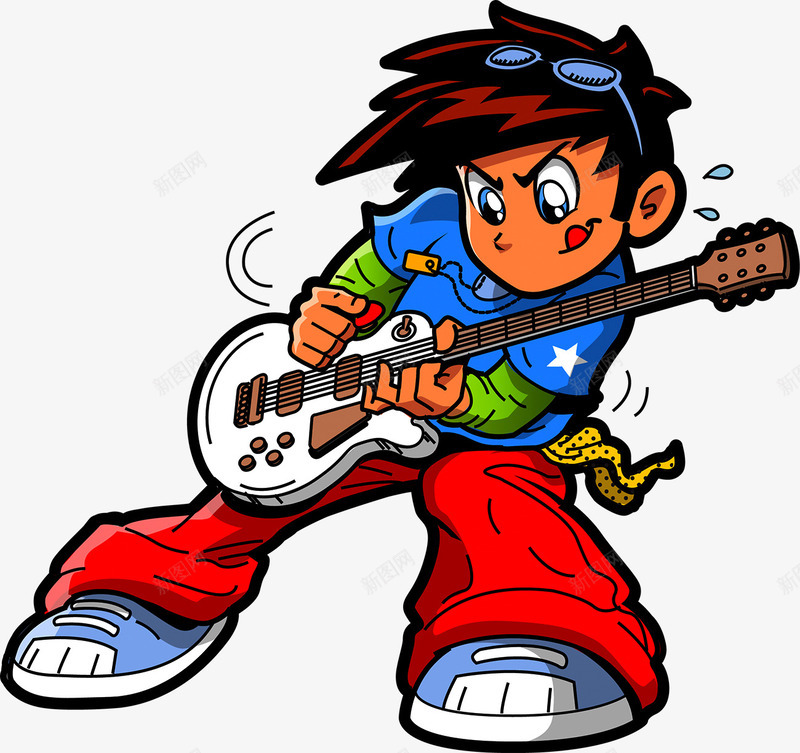 弹吉他的小朋友png免抠素材_新图网 https://ixintu.com 乐器 吉他 小朋友 弹吉他