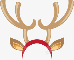 驯鹿角素材圣诞节驯鹿角头箍矢量图高清图片