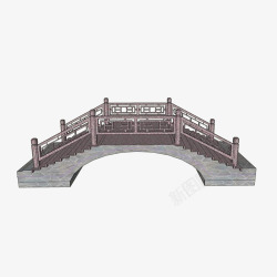 深棕护栏模型图拱桥护栏高清图片