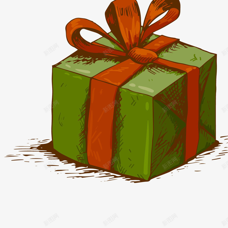 礼盒矢量图ai免抠素材_新图网 https://ixintu.com 圣诞节礼盒 复古风格礼盒 礼物 绿色礼盒 矢量图