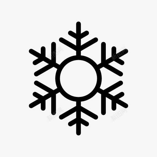 六角雪花符号图标png_新图网 https://ixintu.com 雪花