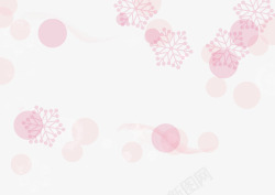 粉色冬季粉色梦幻冬季花纹雪花高清图片