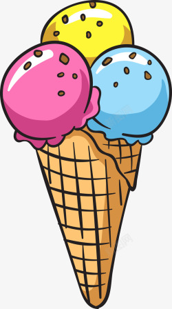 酸奶饮品彩色冰淇淋球图标高清图片