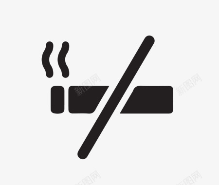 黑白禁止吸烟图标图标