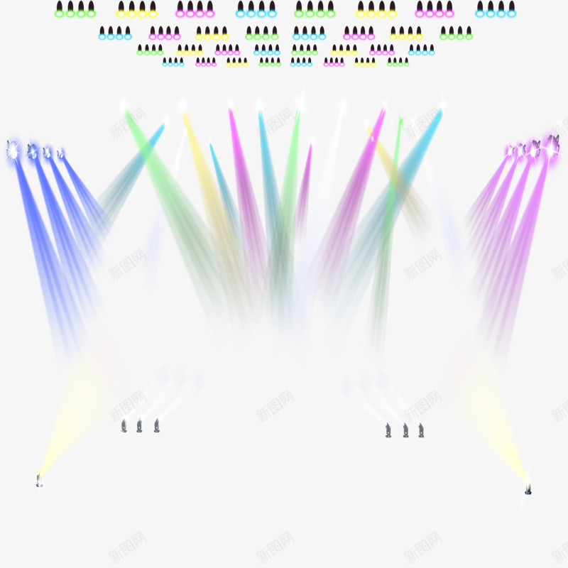 各种舞台灯集合psd免抠素材_新图网 https://ixintu.com 喜庆 彩色 灯光 舞台灯