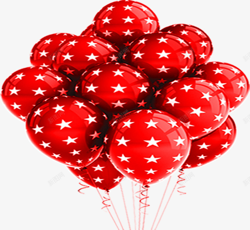 红色气球圣诞元旦png免抠素材_新图网 https://ixintu.com 元旦 圣诞 气球 素材 红色