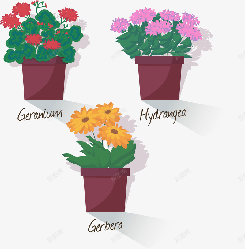 手绘花朵盆栽矢量图ai免抠素材_新图网 https://ixintu.com 卡通 手绘 盆栽 花朵 矢量图