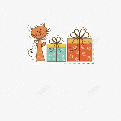 猫咪派对卡片矢量图ai免抠素材_新图网 https://ixintu.com 卡片 猫 礼物 礼盒 邀请卡 矢量图