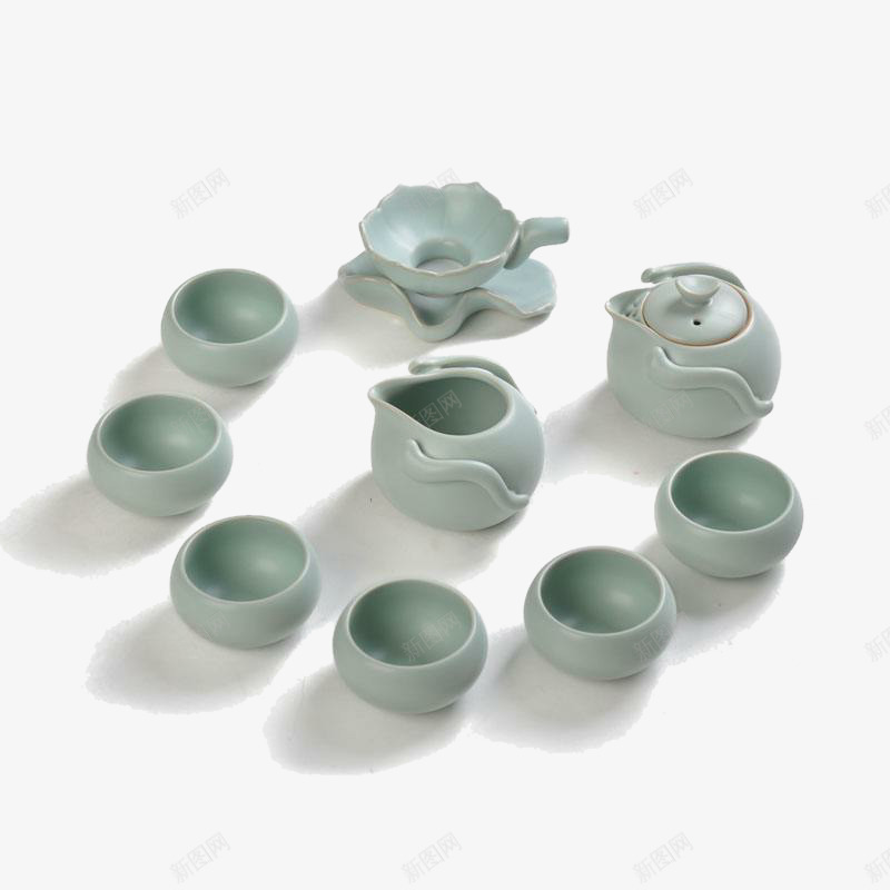 一堆茶具png免抠素材_新图网 https://ixintu.com 杯子 瓷器 茶具 茶壶 茶座