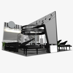 大气震撼音乐钢琴3D展厅高清图片