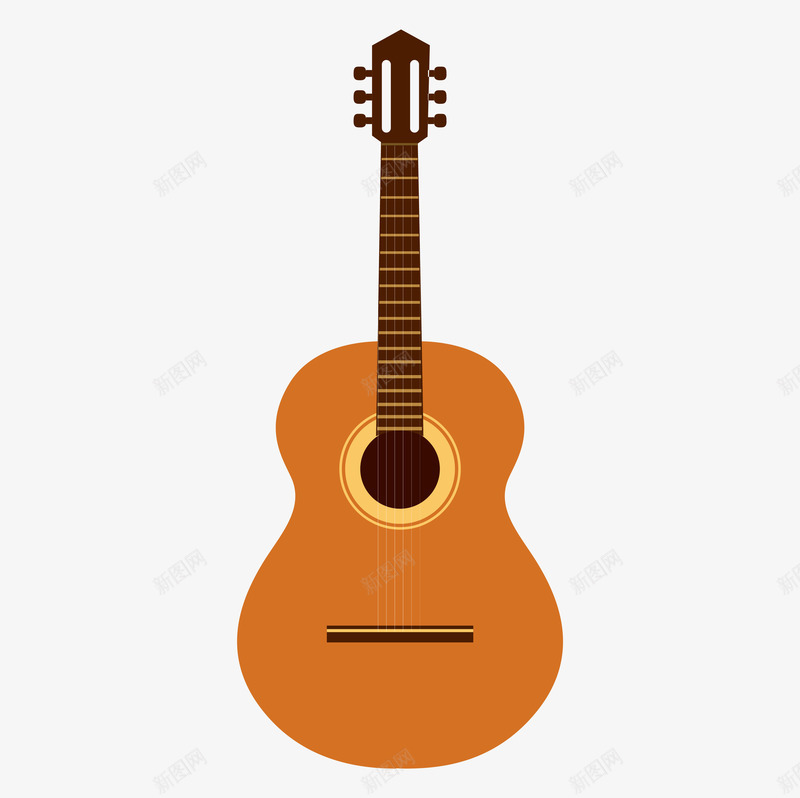 一把棕色的吉他乐器png免抠素材_新图网 https://ixintu.com 乐器 动漫动画 卡通手绘 吉他 新图网 棕色 装饰图