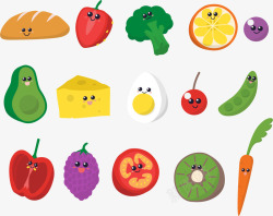 卡通表情蔬菜水果素材