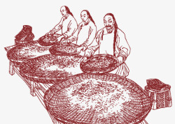 熬制工艺古代制茶工艺流程高清图片