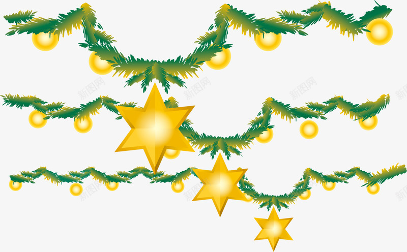 绿色圣诞节星星挂件png免抠素材_新图网 https://ixintu.com 圣诞快乐 圣诞节 彩灯挂件 星星挂饰 松枝藤蔓 装饰图案