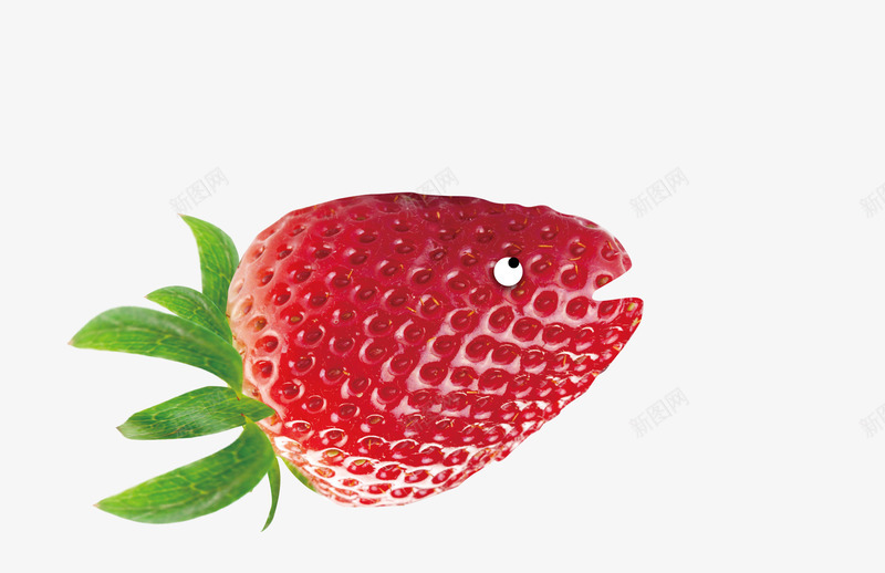 趣味水果png免抠素材_新图网 https://ixintu.com 水果 红色 草莓 鱼