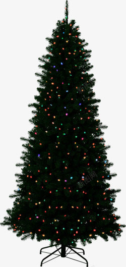 松树彩灯素材圣诞树圣诞松树彩灯圣诞树高清图片