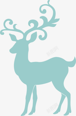 圣诞节标志图片绿色麋鹿标志高清图片