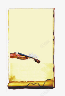 复古小提琴欧式复古边框高清图片