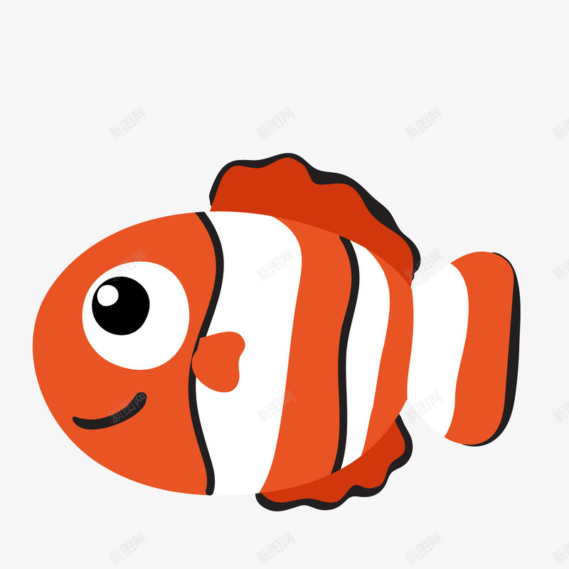 卡通橙色小鱼png免抠素材_新图网 https://ixintu.com 卡通动物 卡通小鱼 橙色小鱼 海洋生物 背景装饰