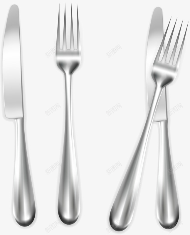 刀子和叉子png免抠素材_新图网 https://ixintu.com 刀具 叉子 银色 餐具