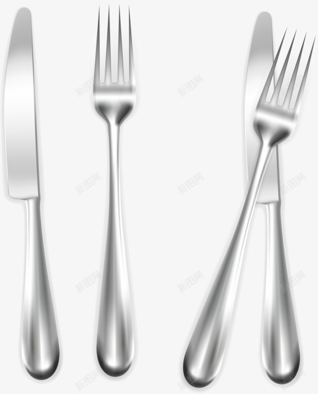刀子和叉子png免抠素材_新图网 https://ixintu.com 刀具 叉子 银色 餐具