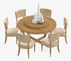 居家餐桌圆木桌高清图片