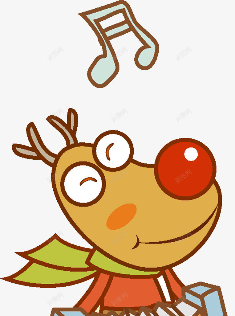 卡通可爱的小鹿图png免抠素材_新图网 https://ixintu.com 卡通 可爱的 圣诞节 小鹿 音符 高兴地 麋鹿