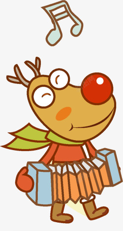 高兴的圣诞节卡通可爱的小鹿图高清图片