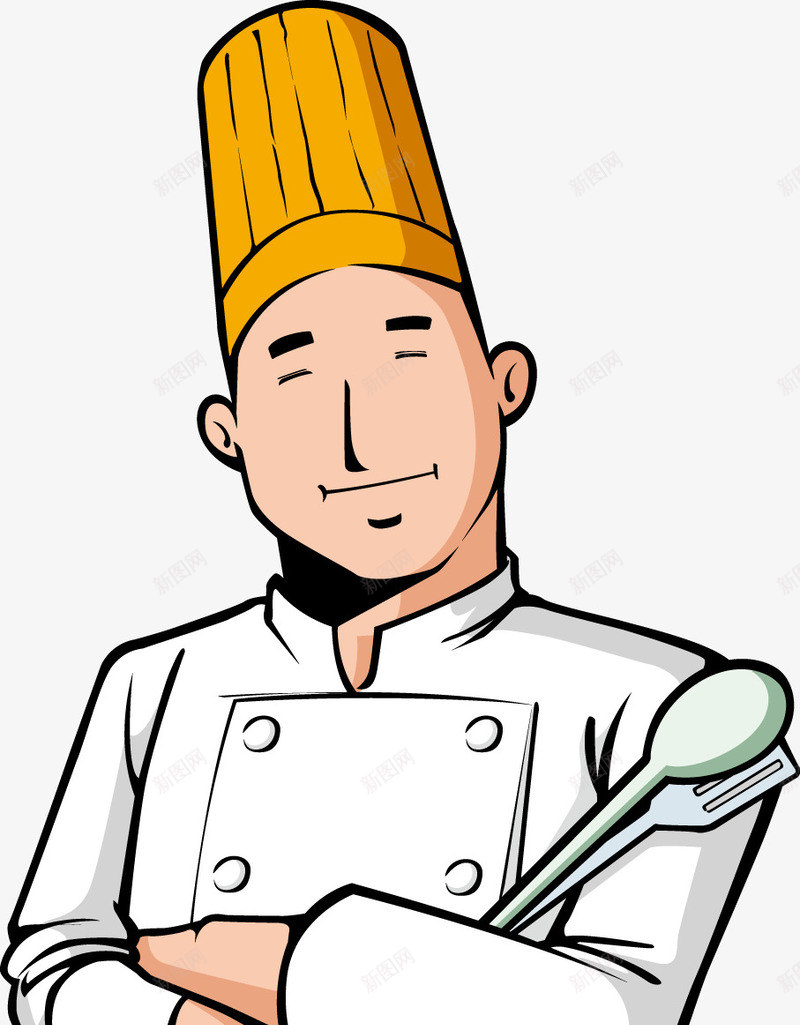 卡通厨师图案png免抠素材_新图网 https://ixintu.com 卡通 厨师 图案 帽子 用具 高帽子