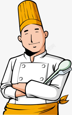 高帽卡通厨师图案高清图片