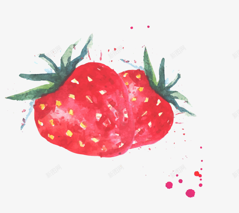 彩绘草莓psd免抠素材_新图网 https://ixintu.com 彩绘 水果 草莓 装饰