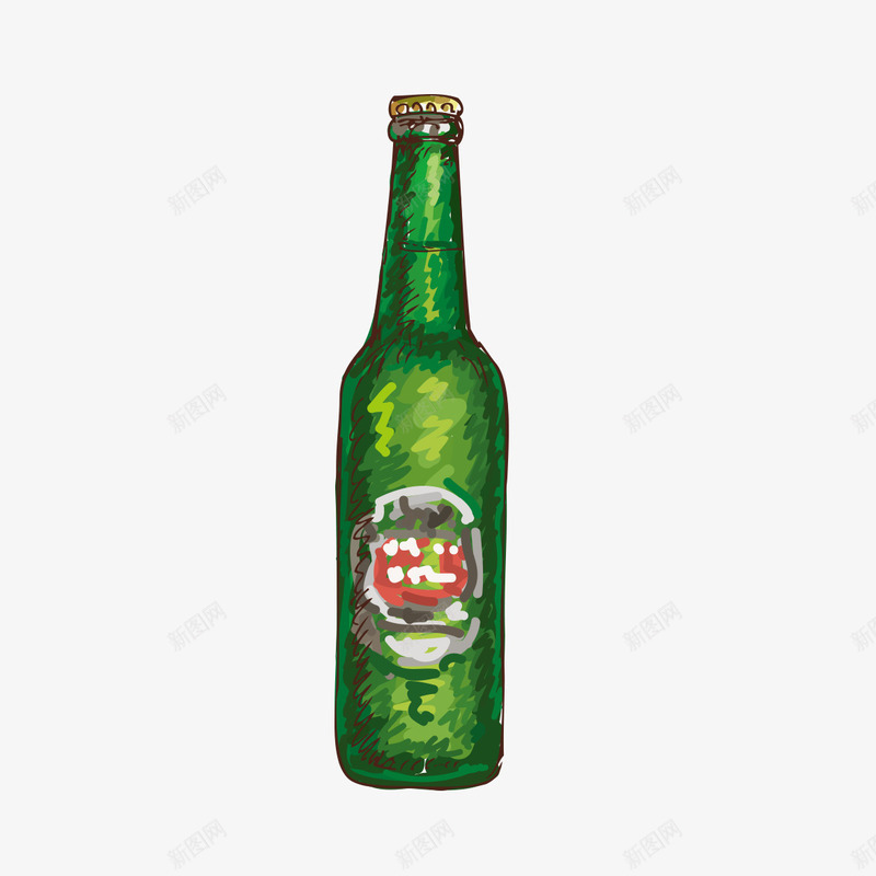 手绘青岛啤酒模型png免抠素材_新图网 https://ixintu.com 啤酒 啤酒模型 手绘啤酒 青岛啤酒