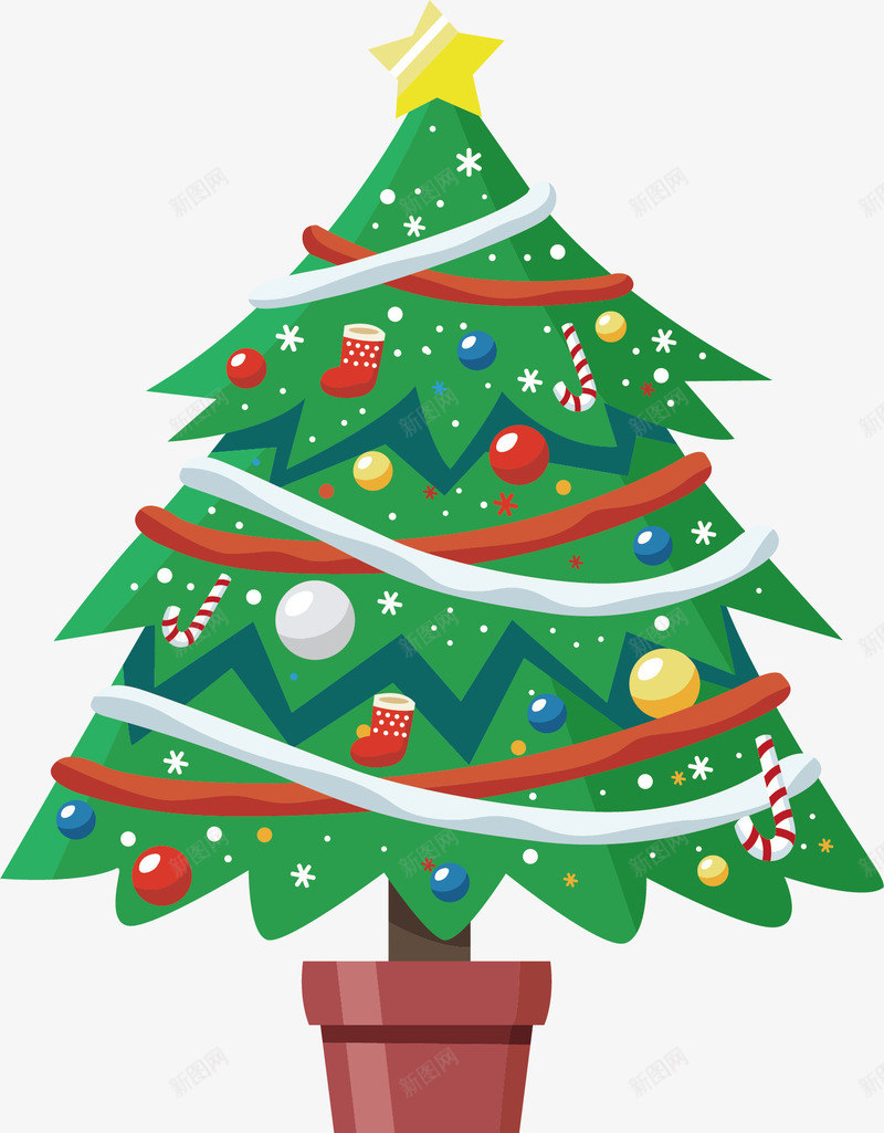 绿色圣诞树矢量图ai免抠素材_新图网 https://ixintu.com 卡通手绘 圣诞树 圣诞节 树木 水彩 绿色 节日装饰 矢量图