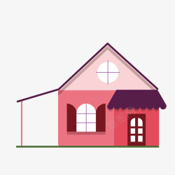 粉红色房子粉红色卡通商店矢量图高清图片