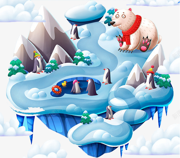 蓝色冰雪假山漂浮png免抠素材_新图网 https://ixintu.com 假山 冰雪 漂浮素材 蓝色立体图案