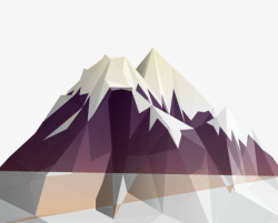 连绵起伏的山紫色卡通几何雪山高清图片