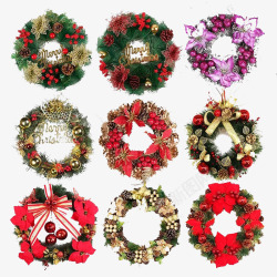 门挂卡圣诞节花环装饰高清图片