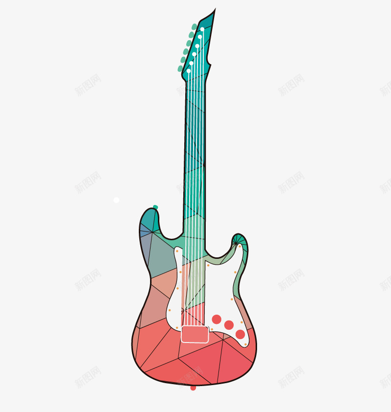 电吉他png免抠素材_新图网 https://ixintu.com 乐器 彩绘吉他 手绘 新图网 音乐