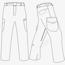 裤子素描滑雪裤线条图高清图片