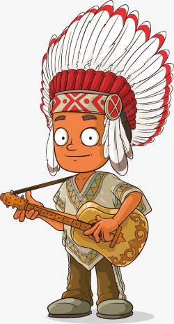 吉他弹吉他的印第安人高清图片