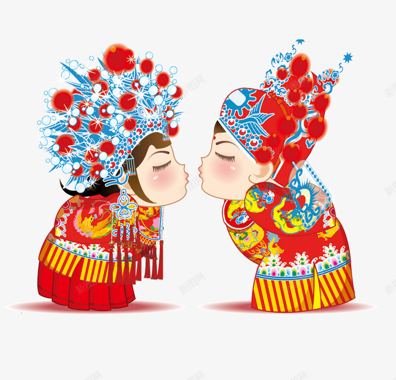 结婚男女png免抠素材_新图网 https://ixintu.com 中国新婚公仔 人物 结婚