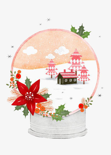 圣诞玻璃球png免抠素材_新图网 https://ixintu.com 装饰 雪景 雪花