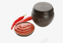 盖着的辣椒酱的罐子素材