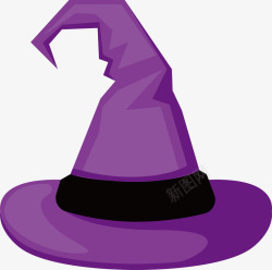 紫色女巫帽子素材