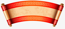 中国风卷轴装饰图案素材