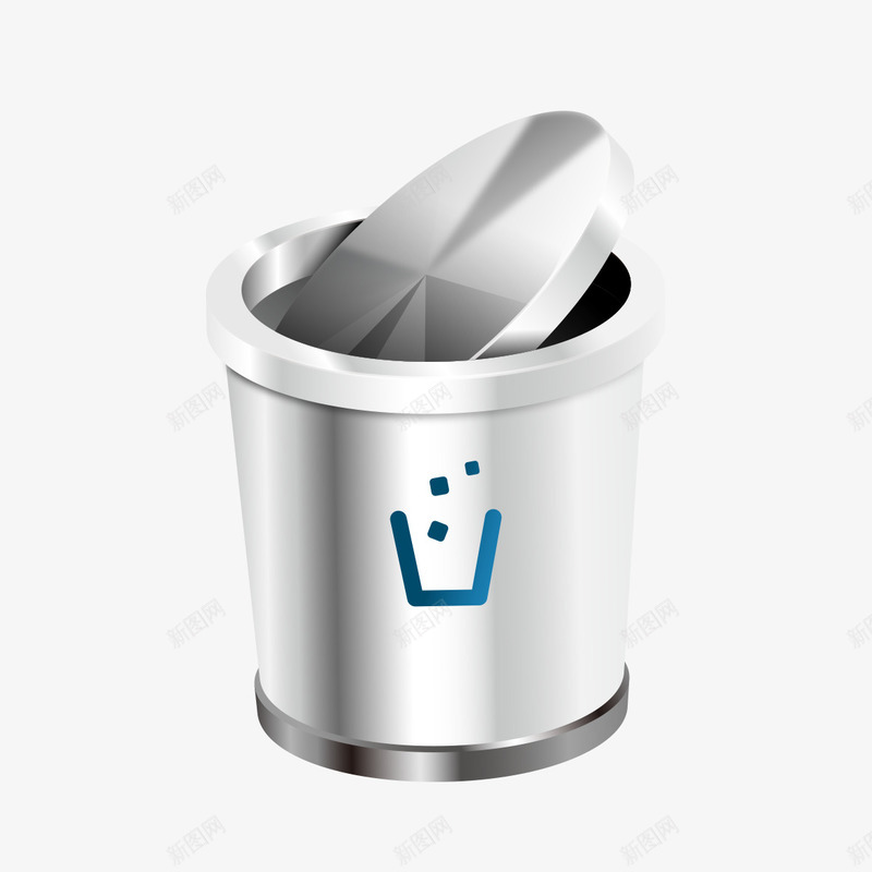 银色垃圾箱png免抠素材_新图网 https://ixintu.com 垃圾 垃圾堆 垃圾箱 银色