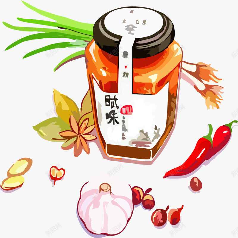 大葱与辣椒png免抠素材_新图网 https://ixintu.com 一捆 免抠调味品PNG 创意 大葱 辣椒