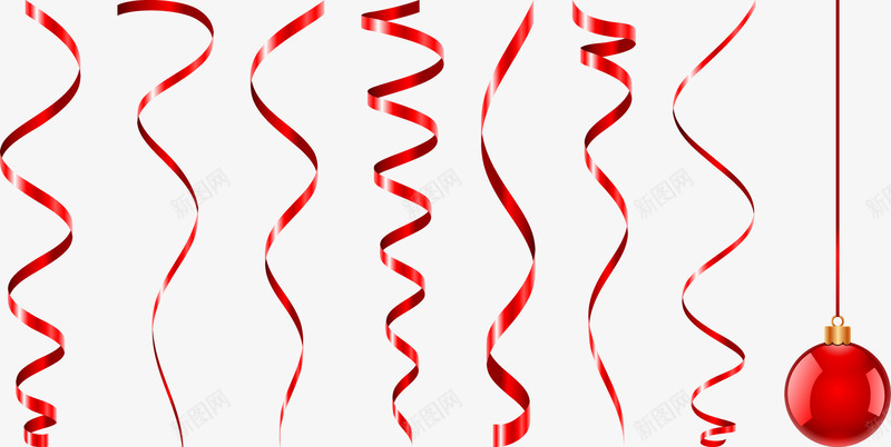 圣诞节装饰丝带png免抠素材_新图网 https://ixintu.com 圣诞丝带图片素材 圣诞节装饰 红色丝带