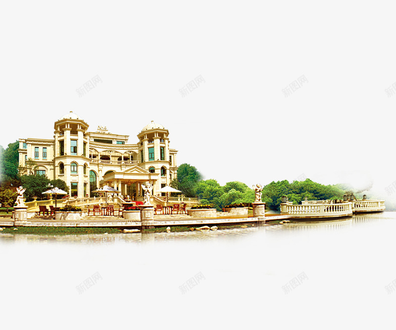 欧洲建筑png免抠素材_新图网 https://ixintu.com 建筑 欧洲 美丽 金色 风景