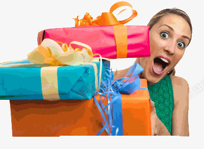 抱着一堆礼物的人png免抠素材_新图网 https://ixintu.com 惊讶 礼物盒 节日